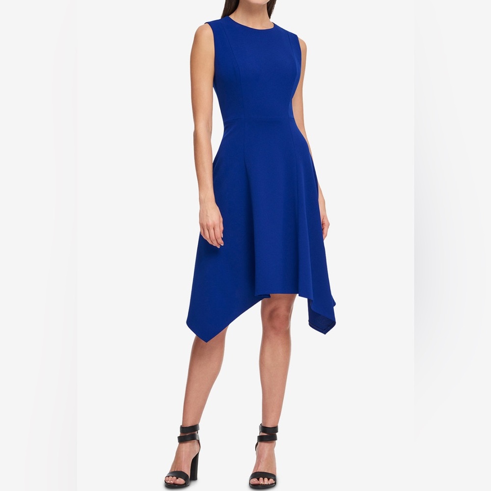 DKNY Royal Blue Dress with handkerchief hem